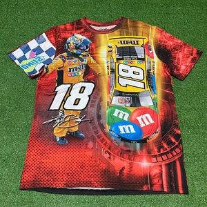 NASCAR 2019 Kyle Busch 18 M&M’s AOP T-Shirt Joe Gibbs Racing Size Medium